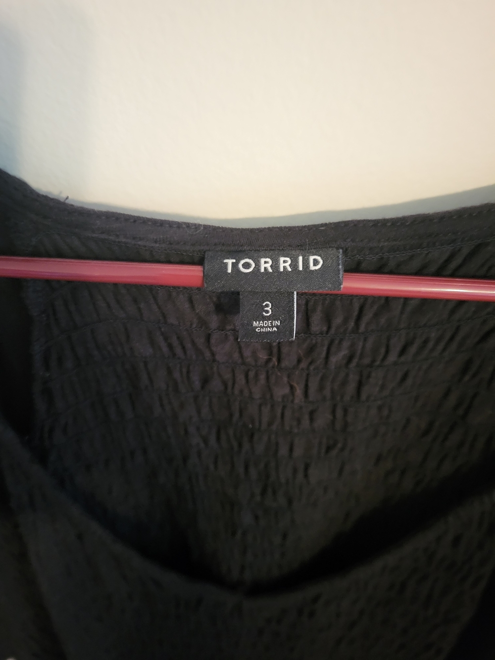 TORRID 3x Black Smocked Women's Top